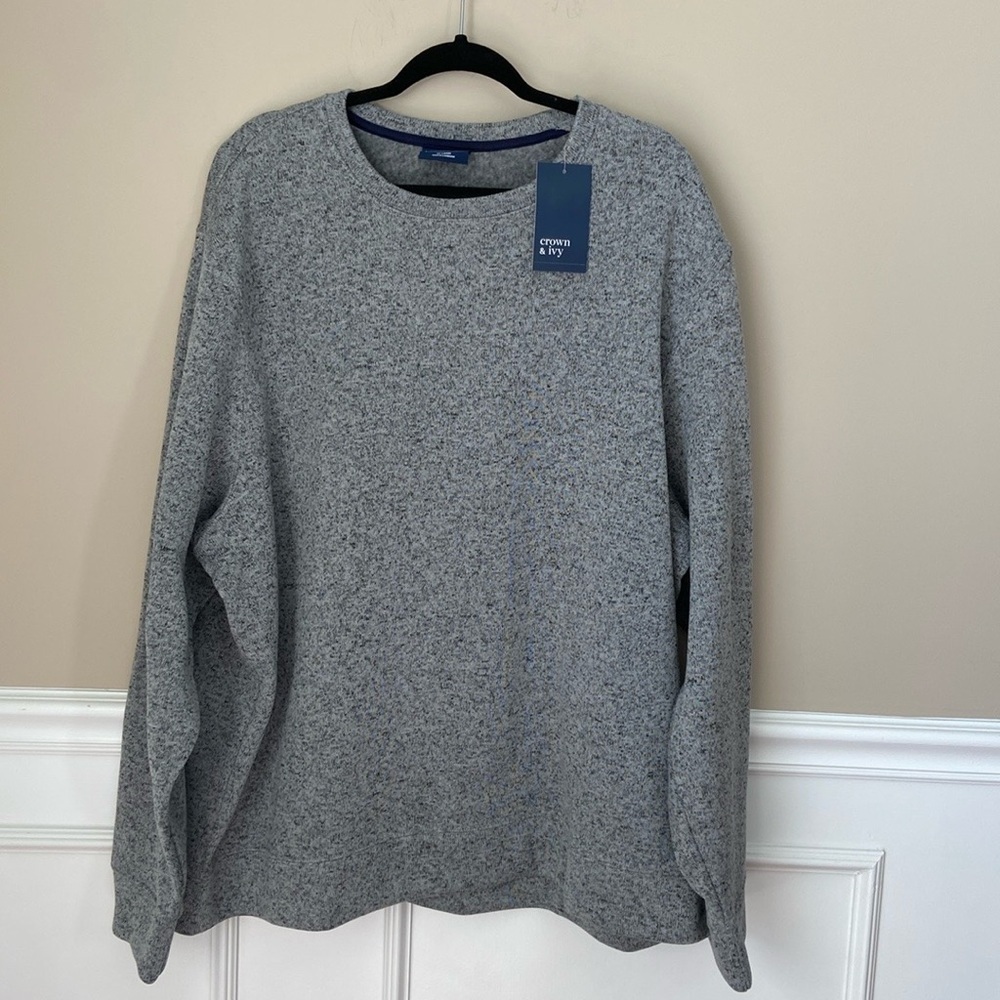 NWT Men’s Grey Crew Neck‎ Sweater by Crown & Ivy - XXL